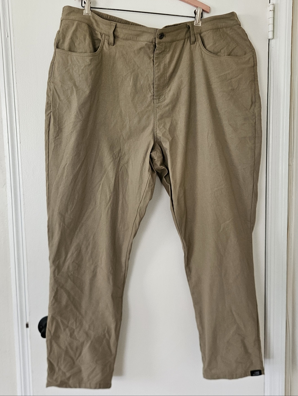 One Bone Mens Chino Pants Size E Khaki OB215 45-49 Inches 4 Way Stretch Work